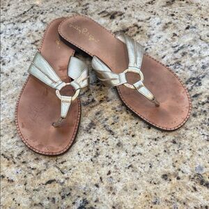 Lilly Pulitzer Gold Sandals Size 9
